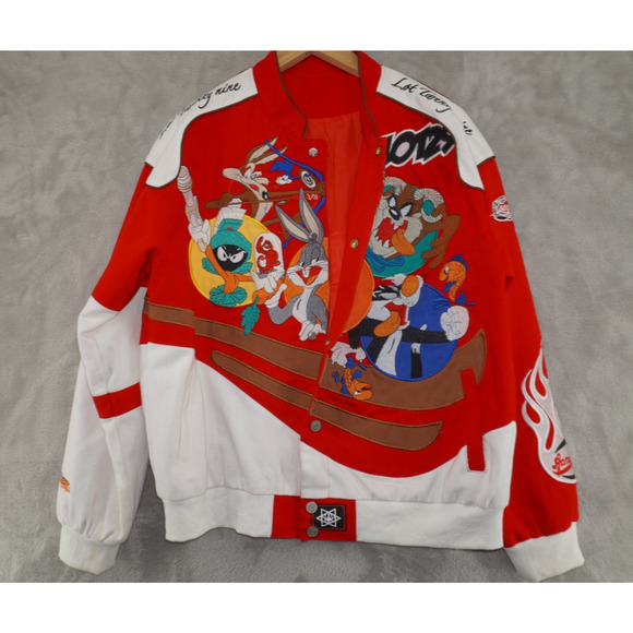 VTG LOT 29 Looney Tunes Motorcycle Jacket Men Large Acme Motors Bugs Bunny Taz - Picture 6 of 12